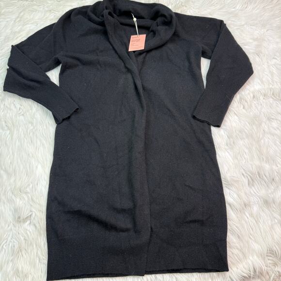 Quince Mongolian Cashmere Duster Cardigan Sweater Black Size M NWT Luxury - Picture 7 of 12